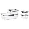 Rubbermaid Brilliance BPA-Free Food Storage Containers, Medium Deep, 4.7 Cup, 2-Pack, Airtight & Leak-Proof, Microwave & Dishwasher Safe(Set of 4 Assorted Containers)