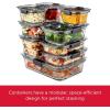 Rubbermaid Brilliance® Glass Round Leak-Proof 6-Piece Set Food Storage Containers, Food Containers with Lids, Meal Prep Containers(Set of 3 (4.7 Cup) Containers)