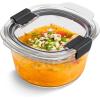 Rubbermaid Brilliance® Glass Round Leak-Proof 6-Piece Set Food Storage Containers, Food Containers with Lids, Meal Prep Containers(Set of 3 Assorted Round Containers)