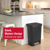Rubbermaid Classic 13 Gallon Premium Step-On Trash Can with Lid and Stainless-Steel Pedal, Black Waste Bin for Kitchen/Home/Office/Garage(Black)