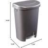 Rubbermaid Classic 13 Gallon Premium Step-On Trash Can with Lid and Stainless-Steel Pedal, Black Waste Bin for Kitchen/Home/Office/Garage(Bronze)