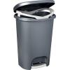 Rubbermaid Classic 13 Gallon Premium Step-On Trash Can with Lid and Stainless-Steel Pedal, Black Waste Bin for Kitchen/Home/Office/Garage(Gunmetal Blue)