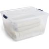 Rubbermaid Cleverstore 42 Quart Stackable Plastic Storage Bin with Lids for Garage, Closet, and Classroom, Clear, 4 Pack(71 Qt – 4 Pack)