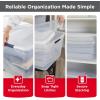 Rubbermaid Cleverstore 42 Quart Stackable Plastic Storage Bin with Lids for Garage, Closet, and Classroom, Clear, 4 Pack(95 Qt – 4 Pack)