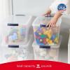 Rubbermaid Cleverstore Clear 32 Qt, 6 Pack Stackable Plastic Storage Bins with Lids, Great for Closet and Laundry Storage, Organizing in the Home