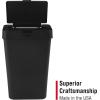 Rubbermaid Commercial Products Touch Top Trash Can/Wastebasket with Lid, 13-Gallon, Small Black Garbage Bin for Home/Kitchen/Bathroom/Bedroom/Office(Black)