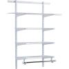 Rubbermaid Configurations Deluxe Custom Closet Kit 3-6 Ft. Adjustable Metal Wire Shelving White Finish Expandable Organization System Hardware Included for Home Closet/Pantry/Laundry/Mudroom(White)