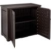 Rubbermaid Decorative Outdoor Storage Cabinet (123 Gal), Weather Resistant, Brown, Organization for Home/Backyard/Pool Chemicals/Toys/Garden Tools/Porch/Patio Cushions(Black Oak)