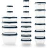 Rubbermaid EasyFindLids Food Storage Containers with SilverShield Antimicrobial Protection, 42-Piece Set, BPA-Free, Grey(Blue)