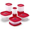 Rubbermaid EasyFindLids Food Storage Containers with SilverShield Antimicrobial Protection, 42-Piece Set, BPA-Free, Grey(Red)