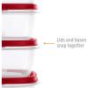 Rubbermaid EasyFindLids Food Storage Containers with SilverShield Antimicrobial Protection, 42-Piece Set, BPA-Free, Grey(Red)