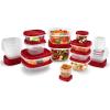 Rubbermaid EasyFindLids Food Storage Containers with SilverShield Antimicrobial Protection, 42-Piece Set, BPA-Free, Grey(Red)