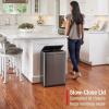 Rubbermaid Elite Stainless Steel Slim Sensor Trash Can 12-Gallon Batteries Included Charcoal Wastebasket for Home/Kitchen/Hotel/Lobby/Office 11.8G(Sensor)