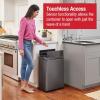 Rubbermaid Elite Stainless Steel Slim Sensor Trash Can 12-Gallon Batteries Included Charcoal Wastebasket for Home/Kitchen/Hotel/Lobby/Office 11.8G(Slim Sensor)