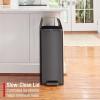 Rubbermaid Elite Stainless Steel Slim Step-On Trash Can 12 Gallon Charcoal Wastebasket for Home/Kitchen/Garage/Apartment/Office(Slim Step-On)