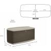 Rubbermaid Extra Large Resin Outdoor Storage Deck Box with Seat (120 Gal), Weather Resistant, Brown, Deck Organization for Home/Backyard/Pool Chemicals/Toys/Garden Tools/Porch/Patio Cushions(Large)