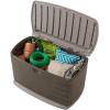 Rubbermaid Extra Large Resin Outdoor Storage Deck Box with Seat (120 Gal), Weather Resistant, Brown, Deck Organization for Home/Backyard/Pool Chemicals/Toys/Garden Tools/Porch/Patio Cushions(Medium)