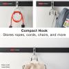 Rubbermaid FastTrack 2-Handle Hook (S Hook) Mounted Garage Storage and Space Saving Organization System Metallic Powder-Coated Steeel for Rakes/Brooms/Toys/Ladders(1 Count (Pack of 1))