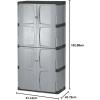 Rubbermaid Freestanding Storage Cabinet with Doors 18″D x 36″W x 37″H Medium Gray/Black Two-Shelf Lockable Cabinet for Indoor/Outdoor/Garage Storage for Garden Tools/Lawn Care Accessories(Large)