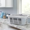Rubbermaid Laundry Basket XL Hip-Hugger Basket 2.1-Bushel White Laundry Storage/Bathroom/Bedroom/Home Closet(2.1 Bushel)