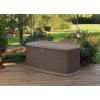 Rubbermaid Medium Resin Outdoor Storage Deck Box (73 Gal), Weather Resistant, Brown, Deck Organization for Home/Backyard/Pool Chemicals/Toys/Garden Tools/Porch/Patio Cushions(Large)