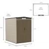 Rubbermaid Medium Vertical Resin Outdoor Storage Shed With Floor (5 x 4 Ft), Weather Resistant, Brown, Organization for Home/Backyard/Pool/Garden/Lawn Tools(5’x6′)