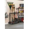 Rubbermaid Plastic Garage Corner Tool Tower Rack, Easy to Assemble, Organizes up to 30 Long-Handled Tools/Rakes/ Brooms/Shovles for Home/House/Outdoor/Sheds(Deluxe Tower)