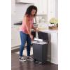 Rubbermaid Premier Series IV Step-On Trash Can for Home and Kitchen, 12.4 Gallon, Stainless Steel Lid Charcoal, for Home/Kitchen/Garage/Apartment/Office(12.4G – Metal Rim)