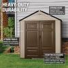 Rubbermaid Resin Outdoor Storage Shed With Floor (7 x 3.5 Ft.) Weather Resistant Brown/Grey Organization for Home/Lawn Mower/Backyard Equipment/Bike Storage/Pool Supplies(Gray/Brown)