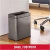 Rubbermaid Stainless Steel Slim Step-On Trash Can, 2.6-Gallon, Charcoal, Wastebasket with Lid for Home/Bathroom/Kitchen(Open Top)