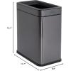 Rubbermaid Stainless Steel Slim Step-On Trash Can, 2.6-Gallon, Charcoal, Wastebasket with Lid for Home/Bathroom/Kitchen(Open Top)