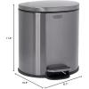Rubbermaid Stainless Steel Slim Step-On Trash Can, 2.6-Gallon, Charcoal, Wastebasket with Lid for Home/Bathroom/Kitchen(Semi-Round Step-On)