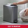 Rubbermaid Stainless Steel Slim Step-On Trash Can, 2.6-Gallon, Charcoal, Wastebasket with Lid for Home/Bathroom/Kitchen(Slim Step-On)