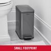 Rubbermaid Stainless Steel Slim Step-On Trash Can, 2.6-Gallon, Charcoal, Wastebasket with Lid for Home/Bathroom/Kitchen(Slim Step-On)