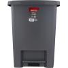 Rubbermaid Step-On Trash Can with Lid, 8.25-Gallon, Gray, Easy Clean Wastebasket for Home/Kitchen/Bedroom/Office(Gray)