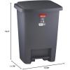 Rubbermaid Step-On Trash Can with Lid, 8.25-Gallon, Gray, Easy Clean Wastebasket for Home/Kitchen/Bedroom/Office(Gray)