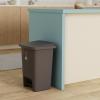 Rubbermaid Step-On Trash Can with Lid, 8.25-Gallon, Gray, Easy Clean Wastebasket for Home/Kitchen/Bedroom/Office(Gray)