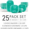 Rubbermaid TakeAlongs Food Storage Containers Set of 26 Clear(Teal)