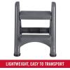 Rubbermaid Two-Step Folding Foot Stool 14-Inch High Gray 300-Pound Capacity Small Step Stool for Adults/Kids for Use in Library/Kitchen/Bathroom/Garage/Closet(Gray)