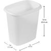 Rubbermaid Vanity Trash Can/Wastebasket 1.5-Gallons/6-Quarts White for Under Counter/Kitchen/Office/Bedroom/Bathroom