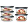 Rubbermaid 28-Piece Clear/Grey Food Storage Containers, Premium Snap Bases, and Various Size Lids, Perfect for Meal Prep, Leftovers, and Dishwasher Safe(Set of 5 Assorted Containers)