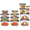 Rubbermaid 28-Piece Clear/Grey Food Storage Containers, Premium Snap Bases, and Various Size Lids, Perfect for Meal Prep, Leftovers, and Dishwasher Safe(Set of 14 Assorted Containers)