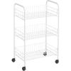 Rubbermaid 3 Piece Storage Wire Stackable Cube Set Easy Assemble White for Closet/Bookshelf/Toys Multi-Use Home Organizer(Storage Cart)