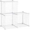Rubbermaid 3 Piece Storage Wire Stackable Cube Set Easy Assemble White for Closet/Bookshelf/Toys Multi-Use Home Organizer(Storage Cubes)