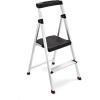 Rubbermaid 3-Step Ladder, Aluminum Lightweight Folding Step Stool with Project Tray, Silver, Tested to US Safety Standards, No Assembly Required(2-Step)