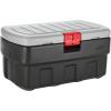 Rubbermaid 48 Gallon Black Action Packer Lockable Latch Indoor and Outdoor Storage Box Container for Home, Garage, Backyard, Single(35 gal-(Pack of 1))