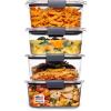 Rubbermaid Brilliance BPA-Free Food Storage Containers, Medium Deep, 4.7 Cup, 2-Pack, Airtight & Leak-Proof, Microwave & Dishwasher Safe(Set of 4 (4.7 Cup) Containers)