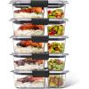 Rubbermaid Brilliance BPA-Free Food Storage Containers, Medium Deep, 4.7 Cup, 2-Pack, Airtight & Leak-Proof, Microwave & Dishwasher Safe(Set of 5 (2.85 Cup) 2-Compartment Containers)