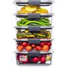 Rubbermaid Brilliance BPA-Free Food Storage Containers, Medium Deep, 4.7 Cup, 2-Pack, Airtight & Leak-Proof, Microwave & Dishwasher Safe(Set of 5 (3.2 Cup) Containers)
