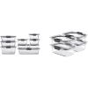Rubbermaid Brilliance Glass Storage Set of 9 Food Containers, Clear & Brilliance Glass Storage 3.2-Cup Food Containers with Lids, 4-Pack (8 Pieces Total), BPA Free and Leak Proof, Medium, Clear(18-Piece Set  Assorted)